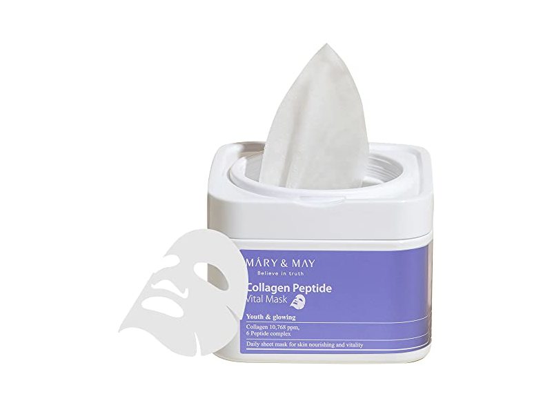 Mary & May Collagen Peptide Vital Mask, 30 sheets
