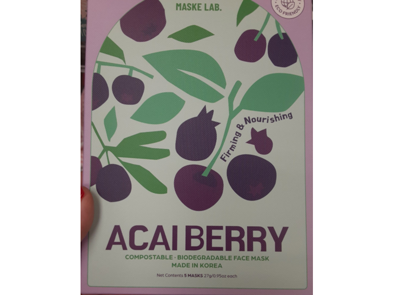 Maske Lab Firming & Nourishing Face Mask, Acia Berry, 0.95 oz/27 g, 5 Masks