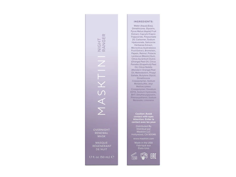 Masktini Night Ranger Overnight Renewal Mask, 1.7 fl oz/50 mL