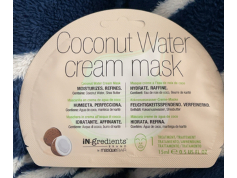 Masque Bar Cream Mask, Coconut Water, 0.5 fl oz/15 mL