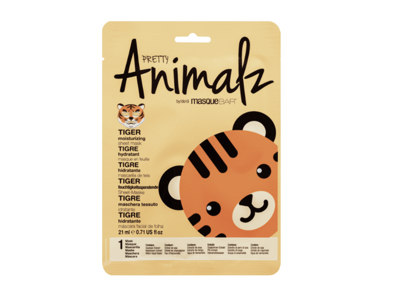 masqueBAR Pretty Animalz Tiger Moisturizing Sheet Mask