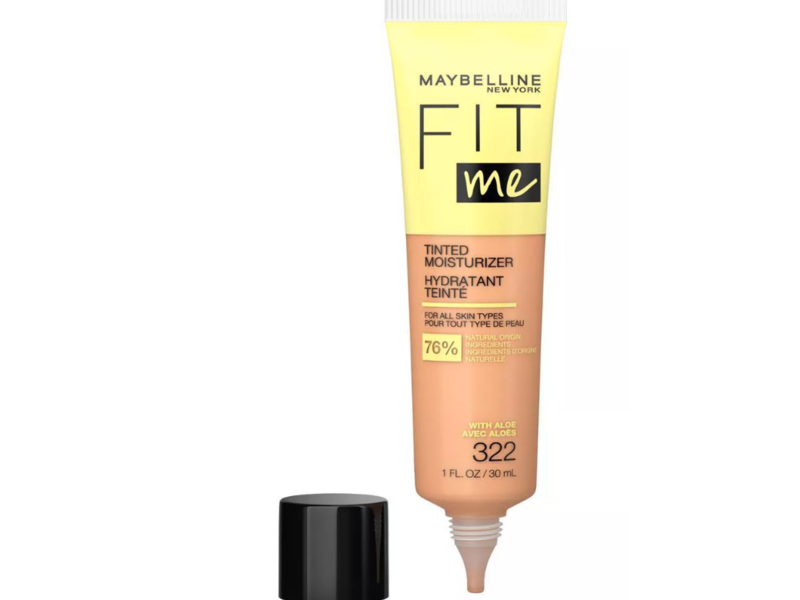 Maybelline New York Fit Me Tinted Moisturizer, Aloe, 322, 1 fl oz/30 mL