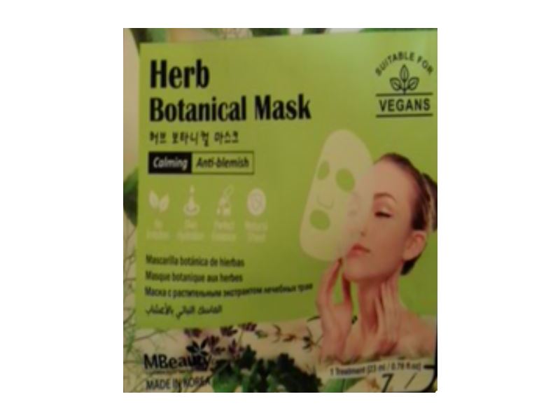 MBeauty Cosmetics Herb Botanical Mask, 1 ct