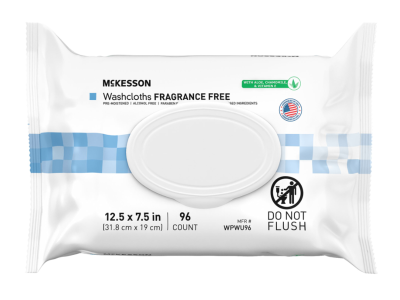 Mckesson Washcloths Cleansing Wipes, Count 96, Pack Of 3