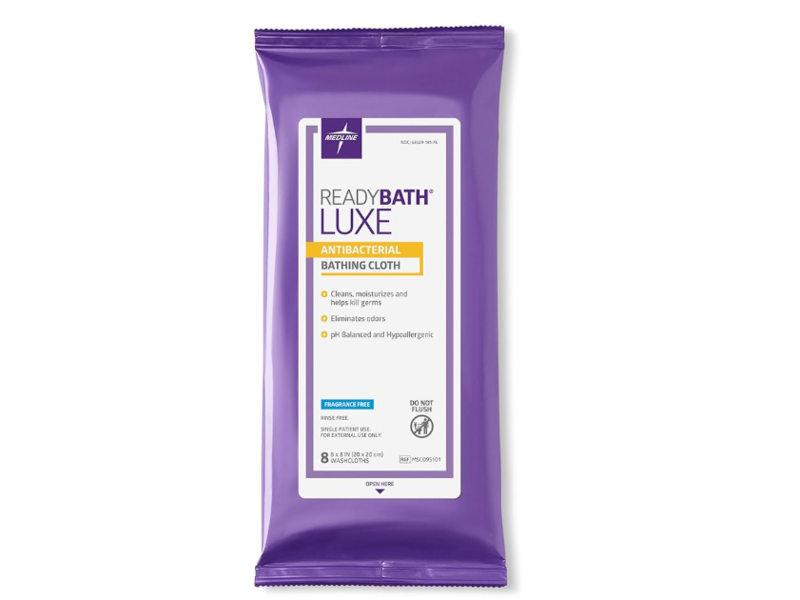 Medline Ready Bathing Cloth, 8 Count