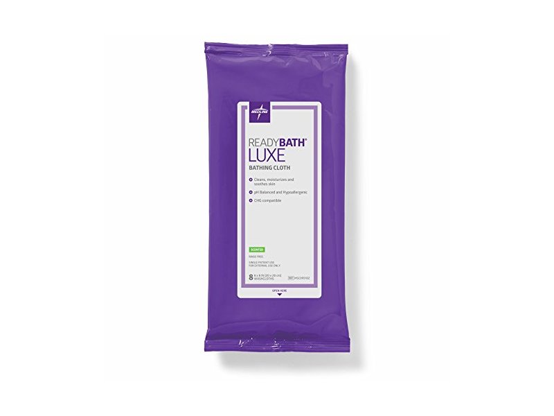 Medline ReadyBath Luxe Bathing Cloth, Scented, 8 Count, Pack Of 24