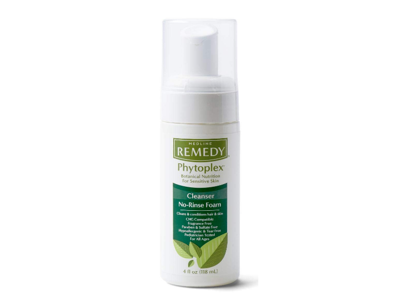 Medline Remedy No-Rinse Foam Cleanser, Phytoplex, 4 fl oz/118 mL