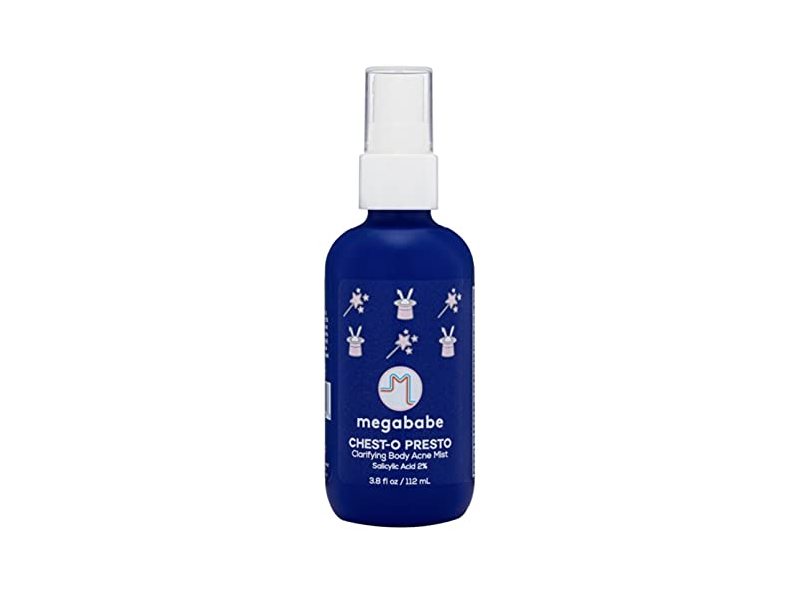 Megababe Chest-O Presto Clarifying Body Acne Mist, Salicylic Acid 2%, 3.8 fl oz/112 mL