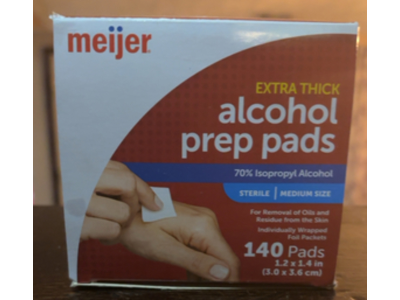 Meijer Alcohol Prep Pads, Extra Thick, 140 Count