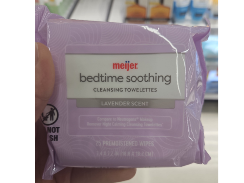 Meijer Bedtime Soothing Cleansing Towelettes, Lavender Scent, 25 Count