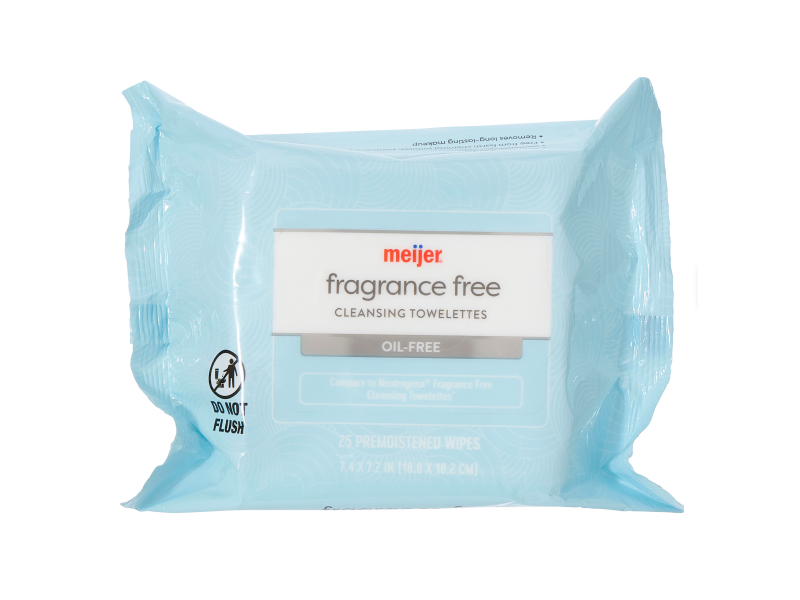 Meijer Cleansing Towelettes, Fragrance Free, 25 Count