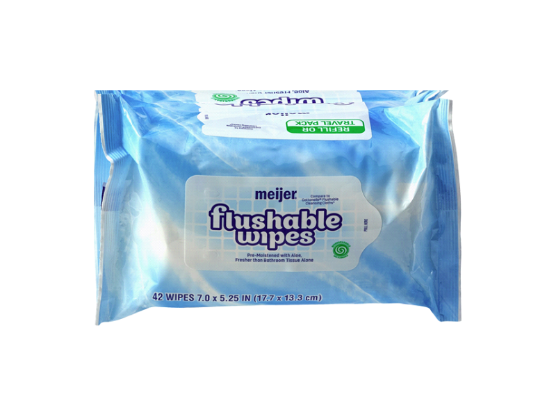 Meijer Flushable Wipes, Aloe, 42 Count