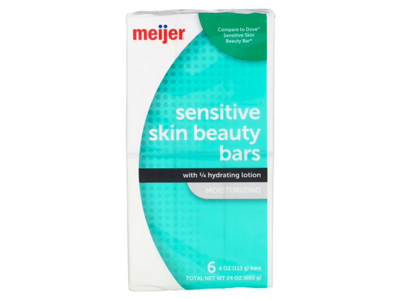 Meijer Sensitive Skin Beauty Bars, 4 oz/113 g, 6 Count