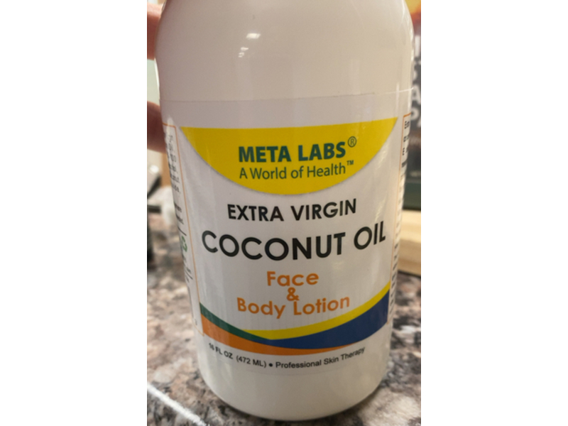 Meta Labs Face & Body Lotion, Extra Virgin Coconut Oil, 16 fl oz/472 mL