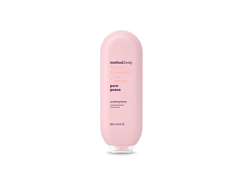 Method Body Soothing Lotion, Pure Peace, Peony Rose Water, Pink Sea Salt, 13.5 fl oz/399 mL
