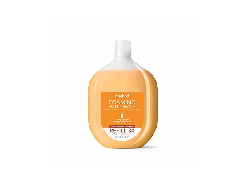 Method Foaming Hand Soap, Orange Ginger, 28 fl oz/828 mL, Refill