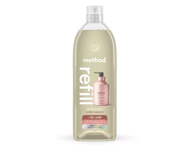 Method Gel Hand Soap, Vanilla + Raspberry, 34 fl oz/1 L