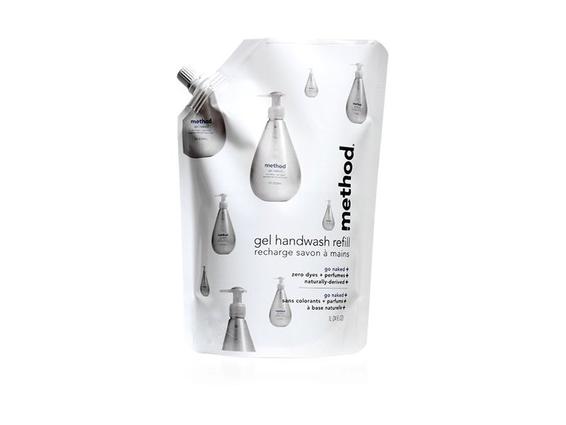Method Gel Hand Wash, Free of Dyes & Perfumes, Refill, 34 fl oz