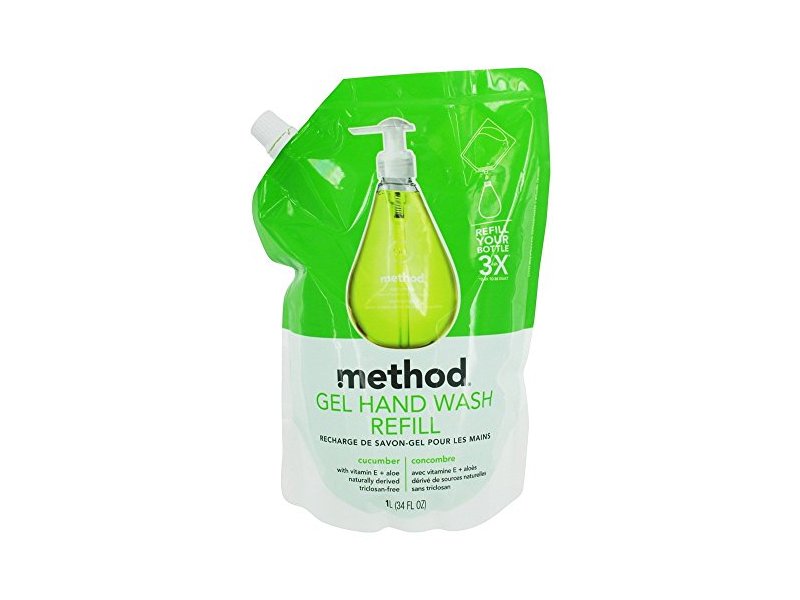 Method Gel Hand Wash Refill, Cocumber, 34 fl oz/1 L