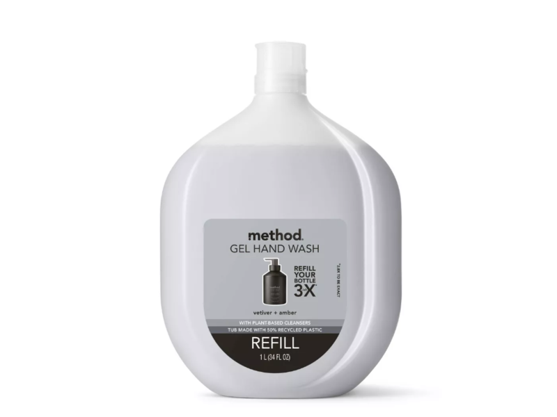 Method Gel Hand Wash, Vetiver + Amber, 34 fl oz/1 L