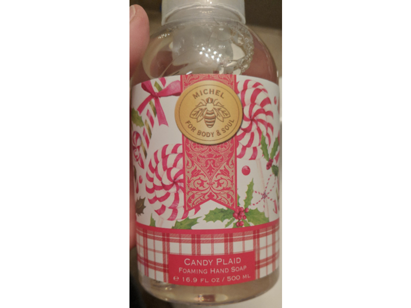 Michel Candy Plaid Foaming Hand Soap, Peppermint Candies, 16.9 fl oz/500 mL