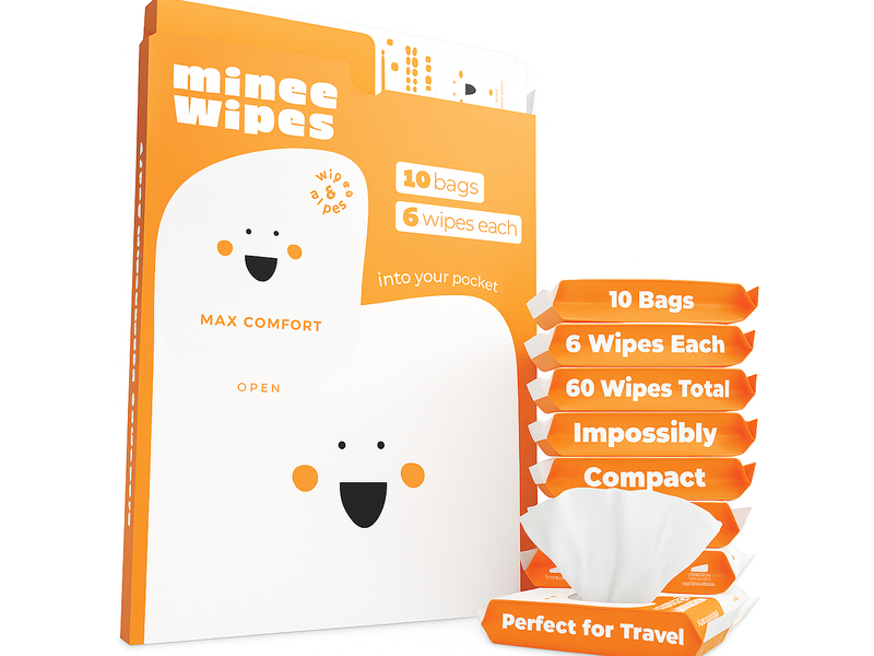 Minee Wipes, 6 Count, Pack Of 10