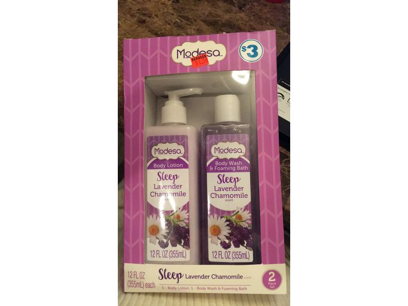Modesa Body Lotion & Body Wash Set, Lavender Chamomile, 12 fl oz