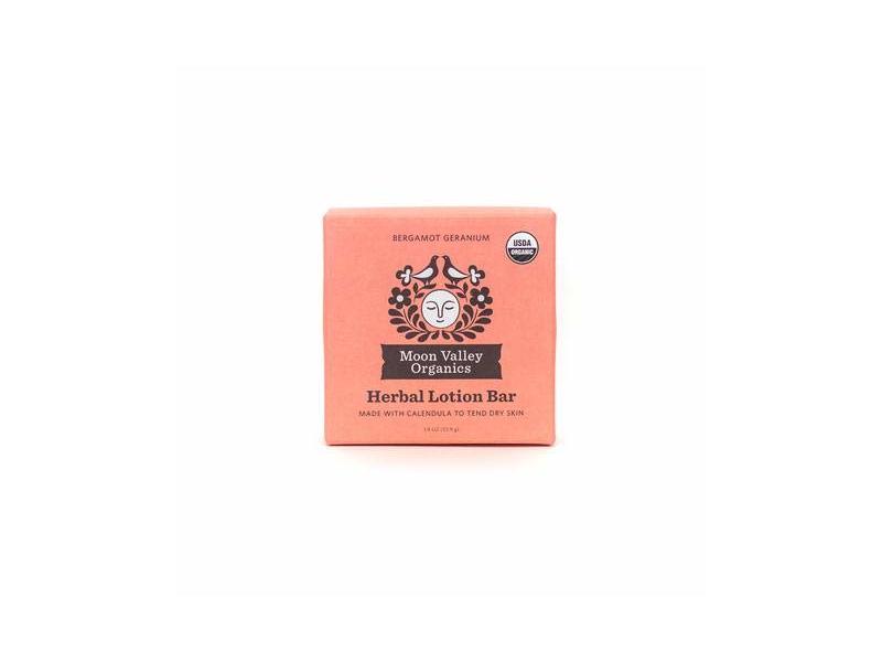 Moon Valley Organics Herbal Lotion Bar, Bergamot Geranium, 1.9 oz/53.9 g