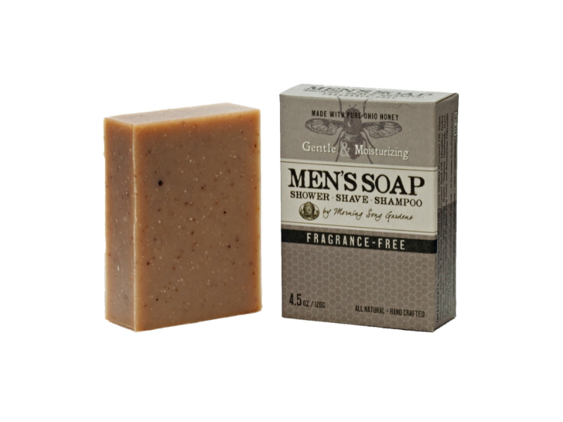 Morning Song Gardens Men's Soap, Gentle & Moisturizing, Fragrance-Free, 4.5 oz/126 g