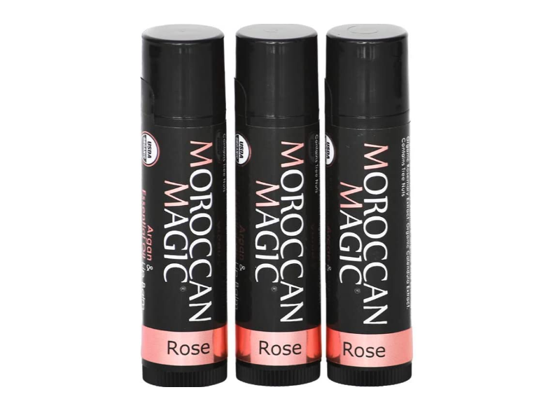 Moroccan Magic Argan & Essential Oil Lip Balm, Rose, 0.15 oz/4.25 g, Pack Of 3