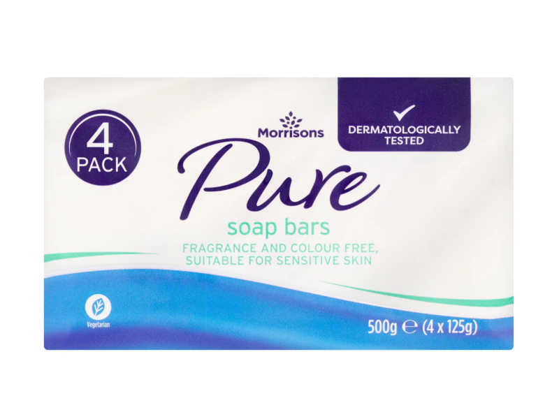 Morrisons Pure Soap Bars, 125 g, Pack Of 4