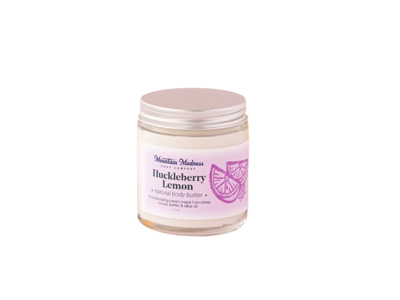 Mountain Madness Soap Company Natural Body Butter, Huckleberry Lemon, 4 oz