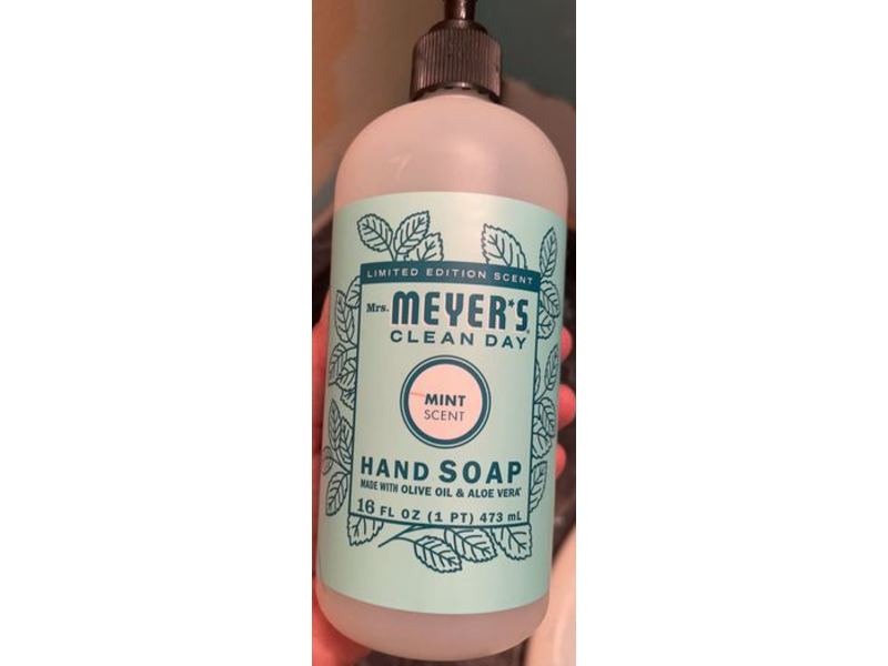 Mrs. Meyer's Clean Day Hand Soap, Mint Scent, 16 fl oz/473 mL