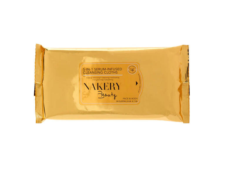 Nakery Beauty 5 In 1 Serum Infused Cleansing Clothes, 30 Count