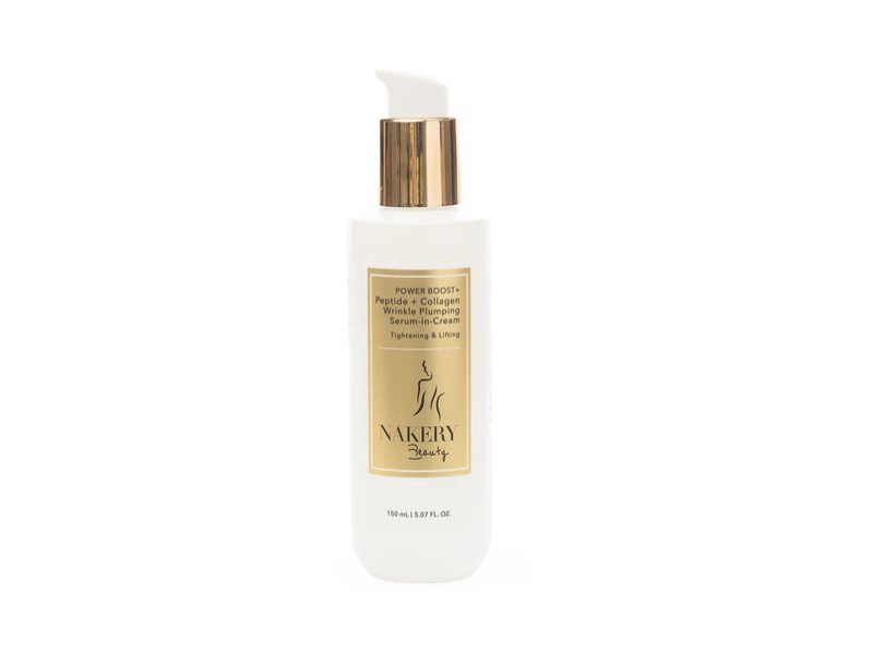 Nakery Beauty Power Boost+ Wrinkle Plumping Serum-In-Cream, Peptide + Collagen, 5.07 fl oz/150 mL