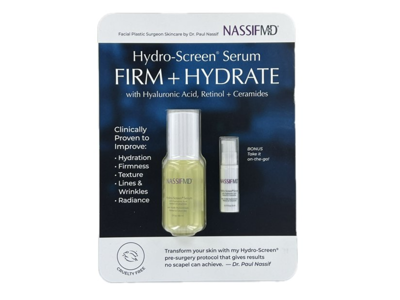 Nassif Md Hydro Screen Serum, Hyaluronic Acid + Retinol & Ceramides, 2 fl oz/60 mL