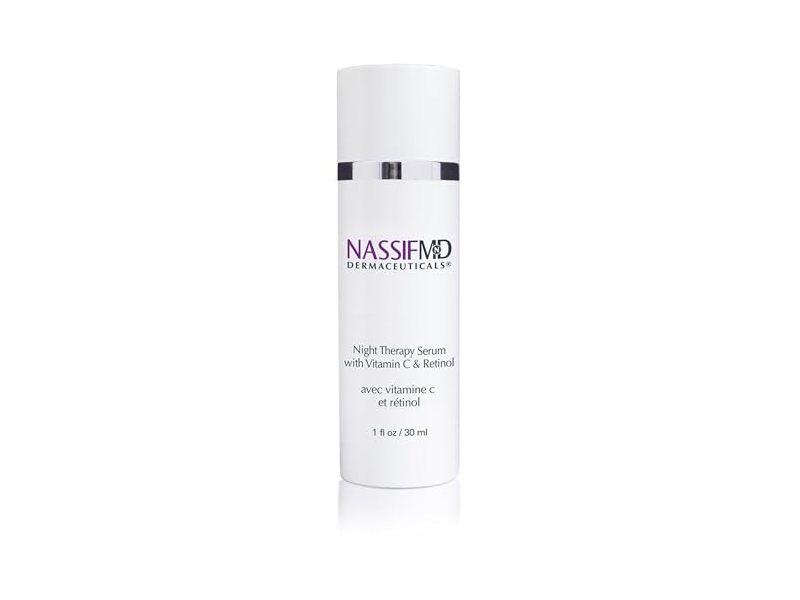 NassifMD Night Therapy Serum, Vitamin C & Retinol, 1 fl oz/30 mL