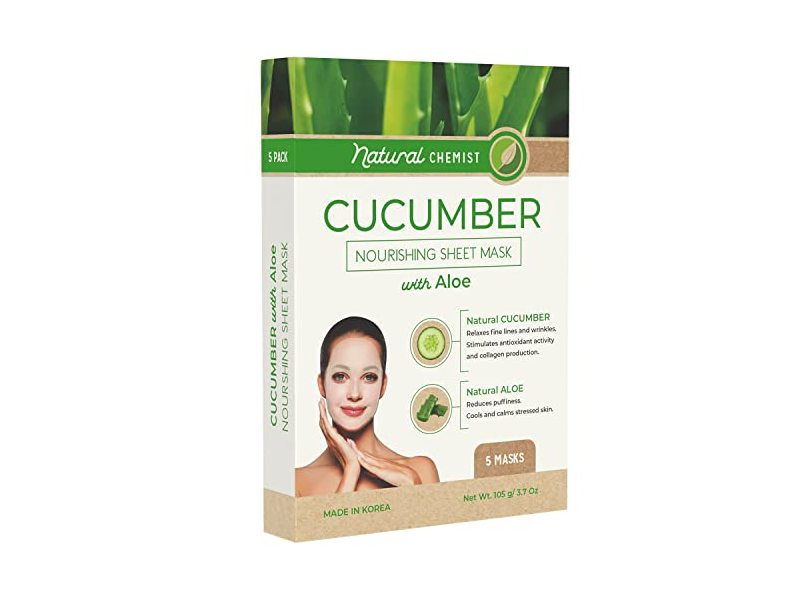 Natural Chemist Nourishing Sheet Mask, Cucumber & Aloe, 3.7 oz/105 g