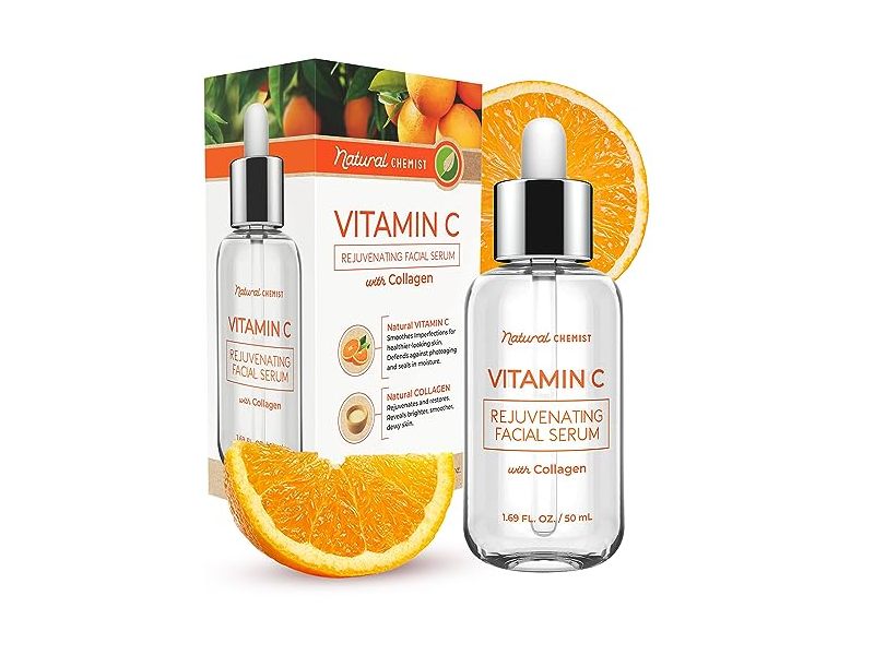 Natural Chemist Rejuvenating Face Serum, Vitamin C & Collagen, 1.69 fl oz/50 mL