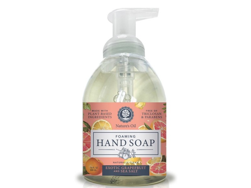 Natural Essential Foaming Hand Soap, Exotic Grape Fruit , Sea Salt, 10 fl oz/300 mL