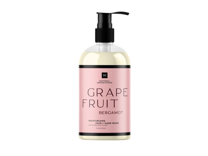 Natural Inspirations Grapefruit Moisturizing Hand + Face Wash, Bergamot, 12 fl oz/355 mL