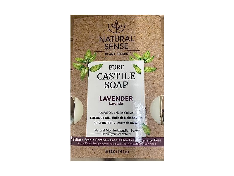 Natural Sense Pure Castile Natural Moisturizing Bar Soap, Lavender, 5 oz/141 g
