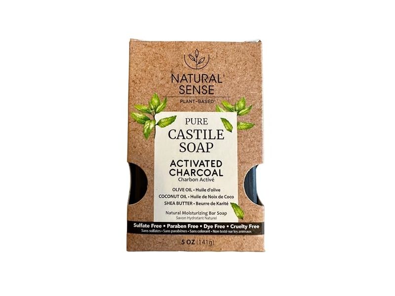 Natural Sense Pure Castle Activated Charcoal Bar Soap, 5 oz/141 g