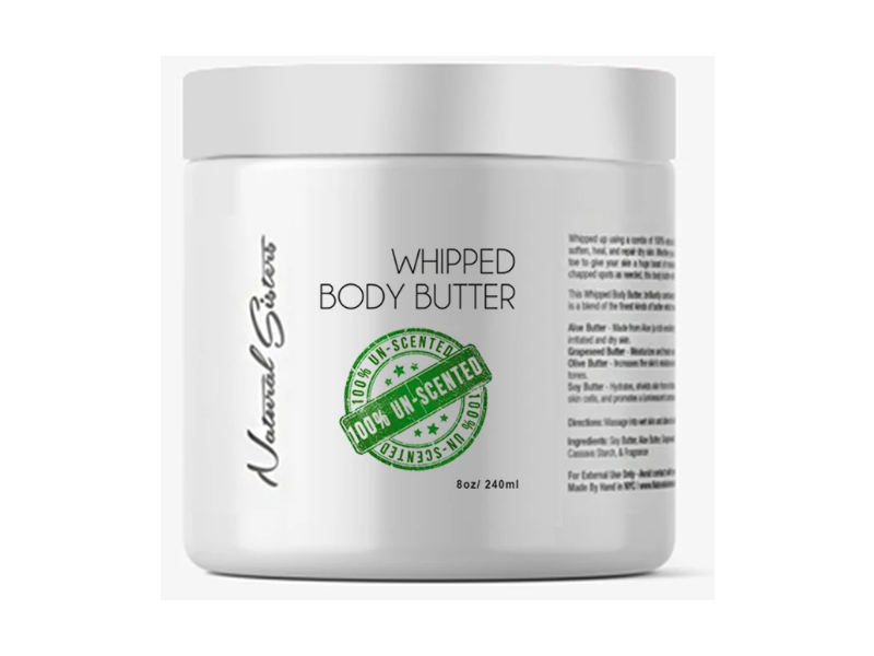 Natural Sisters Whipped Body Butter, UnScented, 8 oz/240 ml