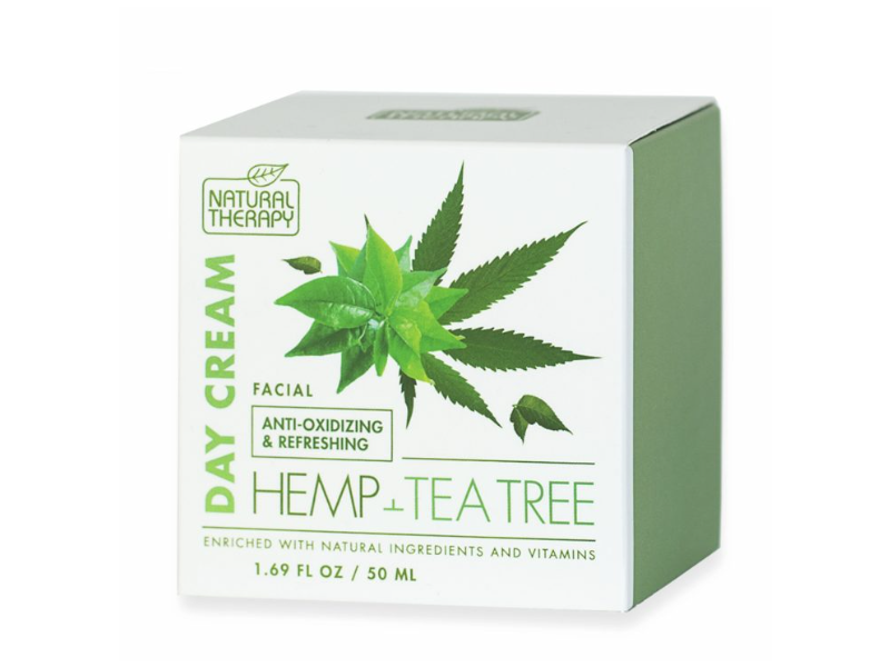 Natural Therapy Facial Anti - Oxidizing & Refreshing Day Cream, Hemp & Tea Tree, 1.69 fl oz/50 mL
