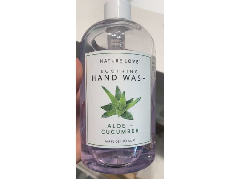 Nature Love Soothing Hand Wash, Aloe+Cucumber, 16.9 fl oz/500 mL