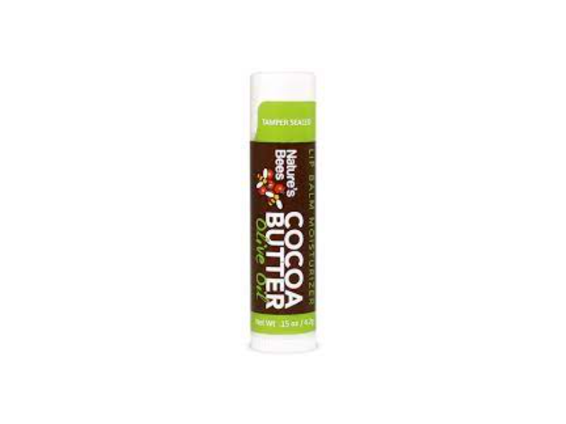 Nature's Bees Cocoa Butter Lip Balm Moisturizer, Olive Oil, Shea Butter, 0.15 oz/4.2 g