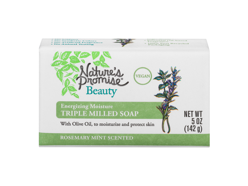 Nature's Promise Beauty Energizing Moisture Triple Milled Soap, Rosemary Mint Scented, 5 oz/142 g