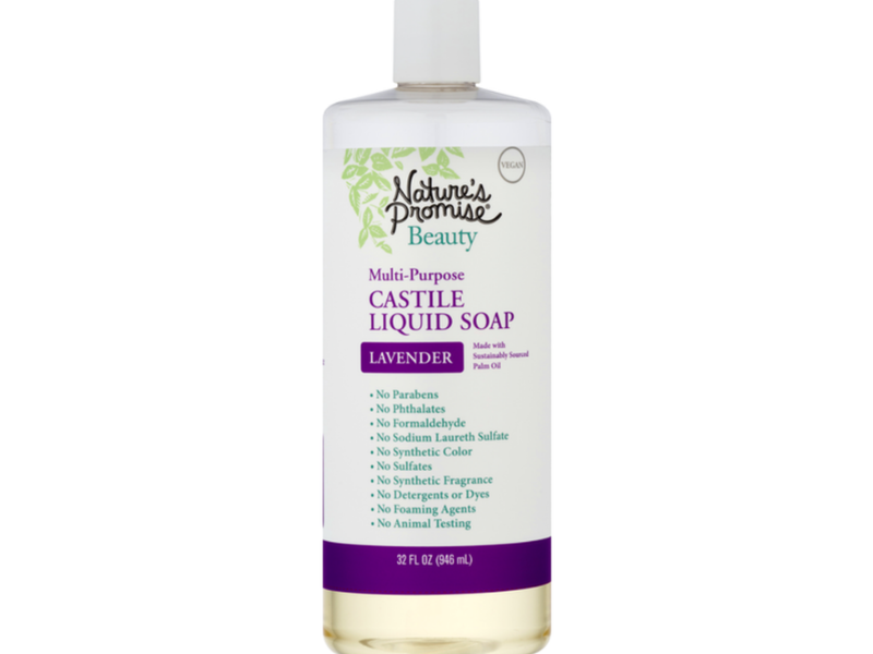Nature's Promise Beauty Multi-Purpose Castile Liquid Soap, Lavender, 32 fl oz/946 mL