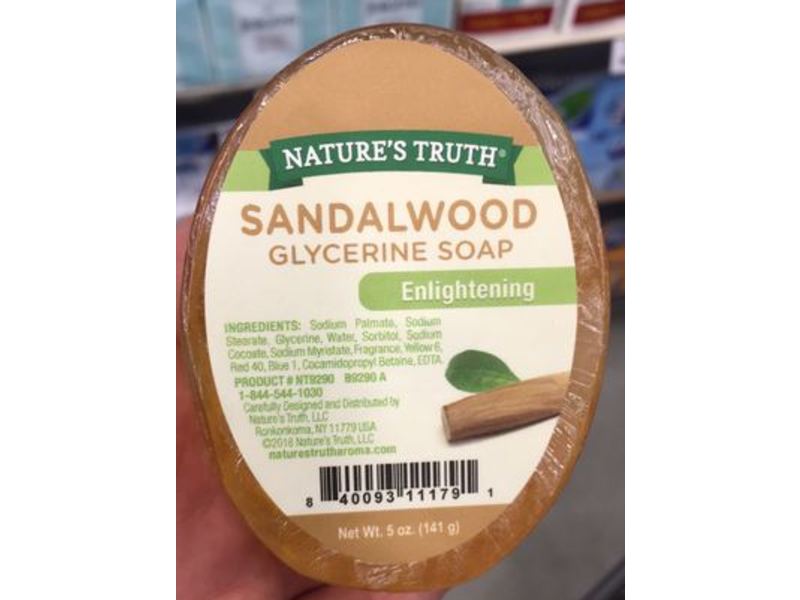 Natures Truth Enlightening Glycerine Soap, Sandalwood, 5 oz/141 g